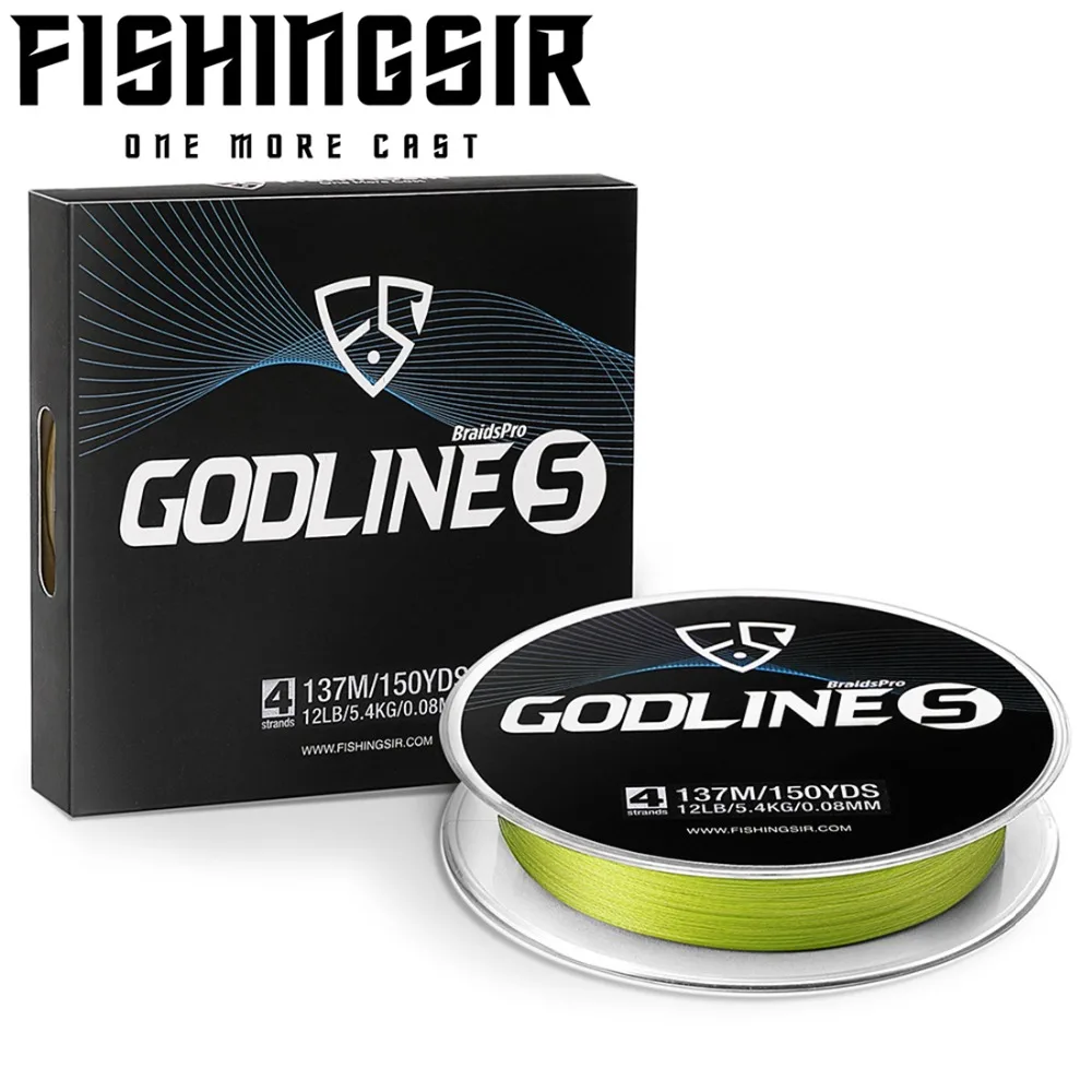 Рыболовная плетеная леска FISHINGSIR GODLINE S 300 м 330 ярдов 4 нити 6 8 10 20 30 40 50 фунтов