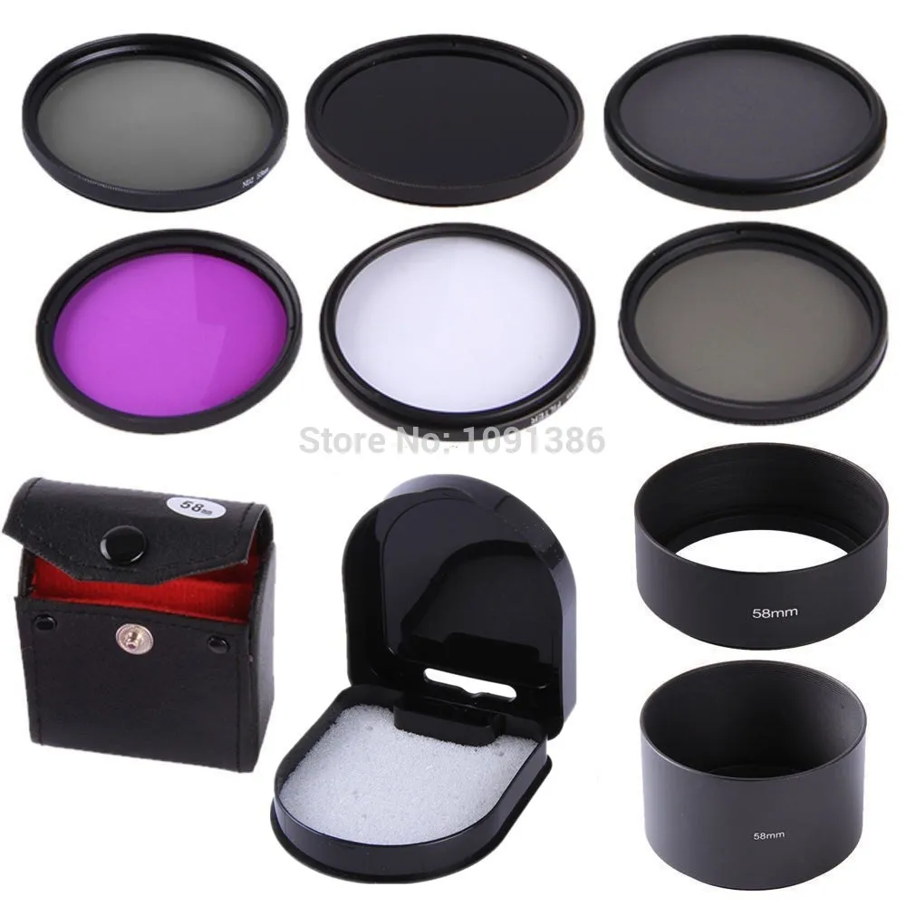 49mm 52mm 55mm 58mm 62mm 67mm 72mm 77mm UV CPL FLD ND2 ND4 ND8 lens Filter Kit + standard