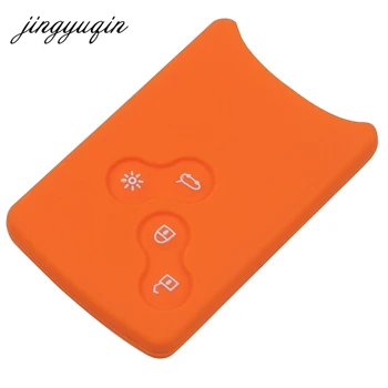 Keyforkess 30 pz/lotto 4 pulsante chiave dell'automobile del Silicone della copertura della protezione del supporto per Renault Clio Logan Megane 2 3 Koleos Scenic Card Case - Jingyuqin 30 pz lotto 4 pulsante chiave dell automobile del Silicone della copertura della protezione