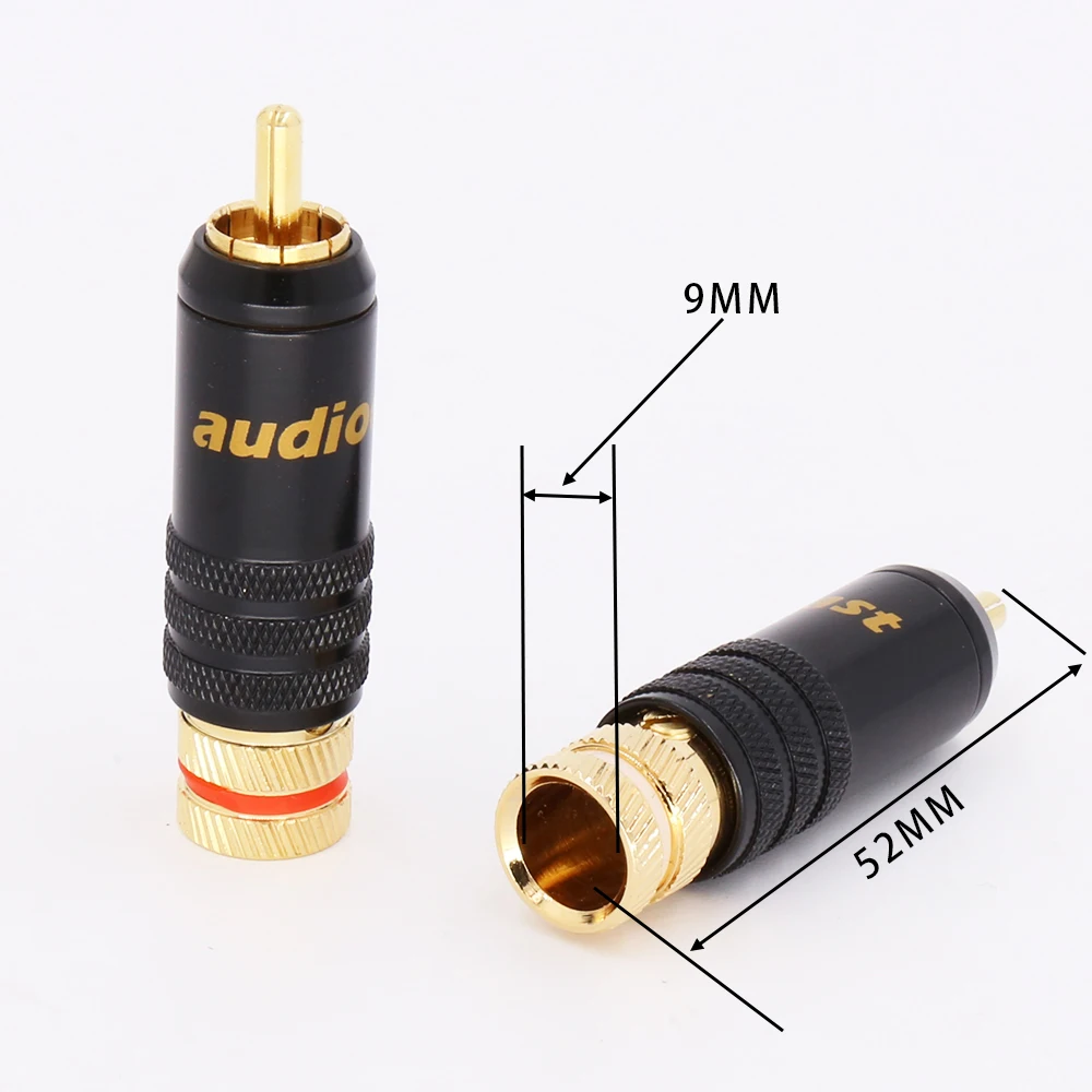 Audiocrast 4 шт. 24 К позолоченный RCA аудио разъем блокировки пайки аудио/видео разъем