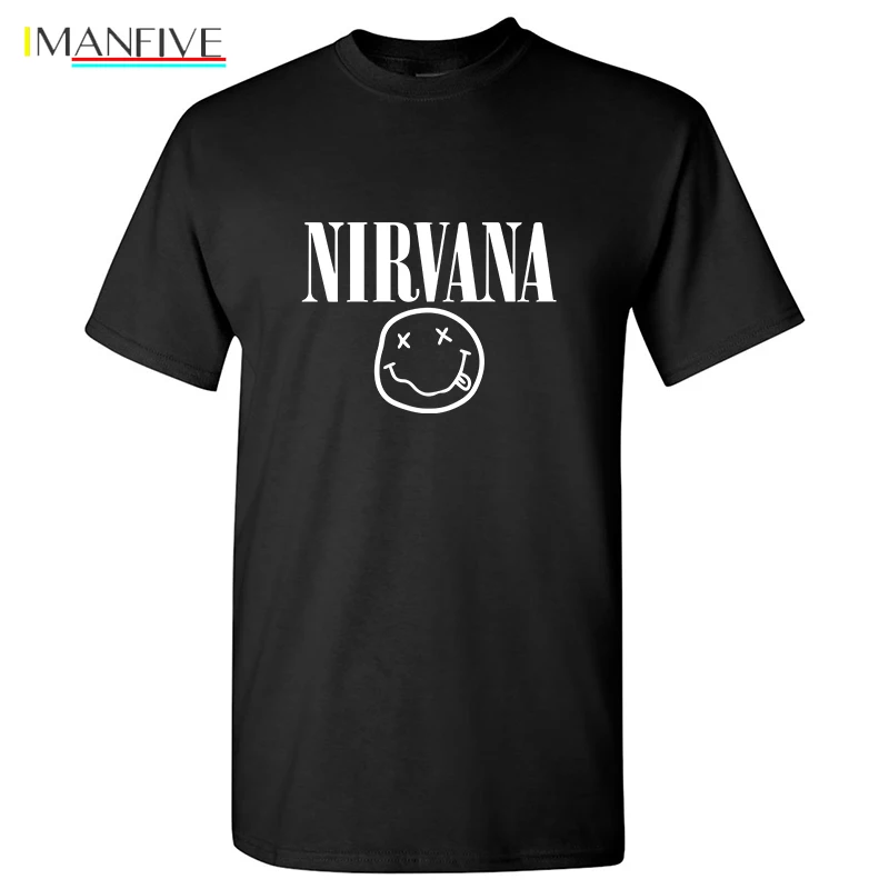 

summer Nirvana T-shirts Men/Women Summer Cotton Tops Tees Print T shirt Mens loose o-neck short sleeve Fashion white Tshirts
