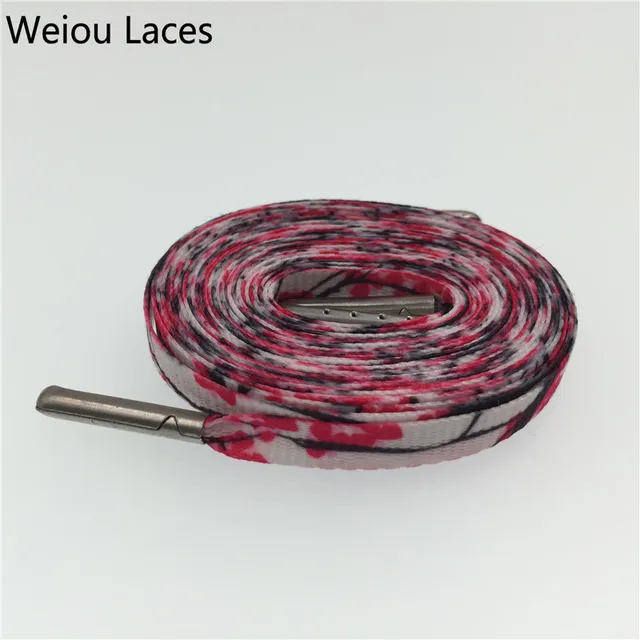 Weiou hot Shoestring Tops Silk Screen Printing Flat Print Shoelaces For Dress Shoes Personalized Replacement Shoelaces 60-180cm 706 Plum blossom