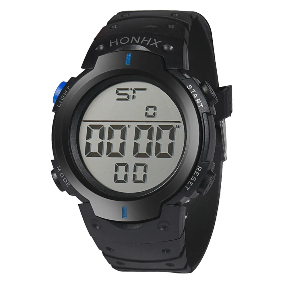 Mens watches Brand Luxury Watches Waterproof Mens LCD Digital Stopwatch Date Rubber Sport Wrist Watch Reloje dijital kol saati -