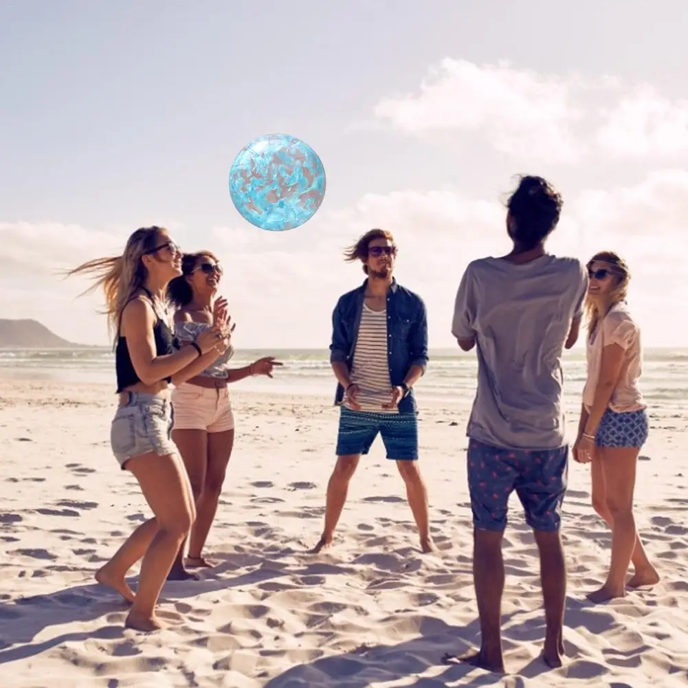 Надувной пляжный мяч водный шар прозрачный пляжный бассейн плавательная игрушка со встроенными перьями группа водный отдых летняя игра