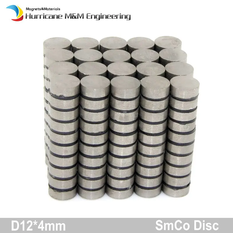 

200pcs Smco Magnet Disc Dia. 12x4 Mm Cylinder Grade Yxg28h 350 Degree C Operating Temp Permanent Magnets Rare Earth Magnets
