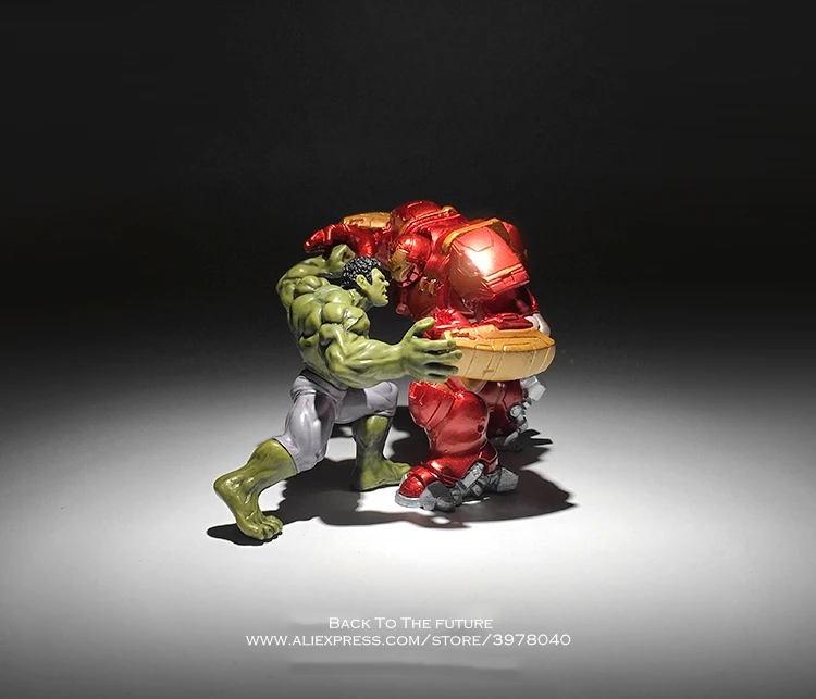 Disney с принтами "Marvel", "Мстители", "Халк", "халкбастера 7-8 см, 2 шт/комплект шт./компл. фигурки супер героев, мигает ПВХ фигурки модели игрушки с дистанционным управлением для детей