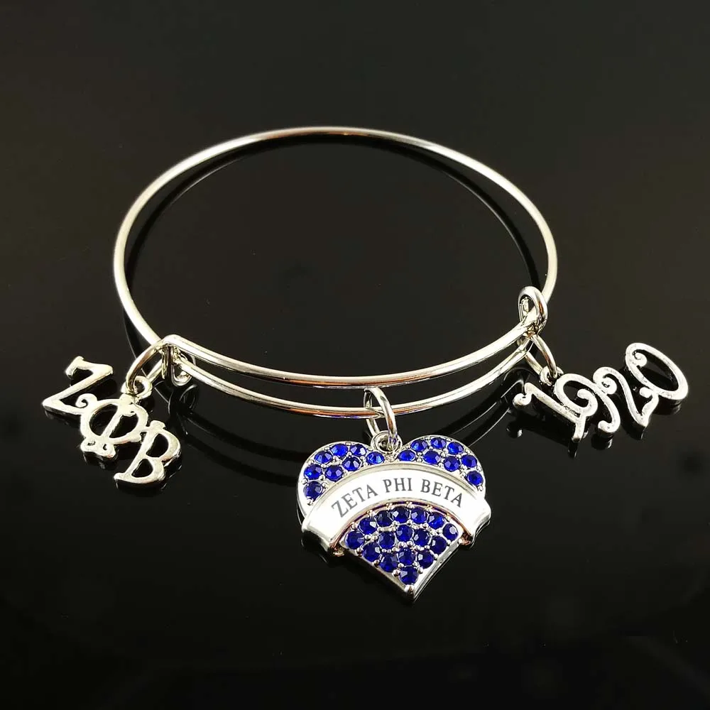 BeyouJewelry ZPB буквы Сердце Регулируемый Стальной браслет Zeta phi beta dove 1920 DIY ювелирные