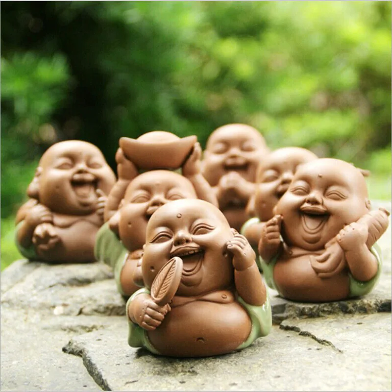 Statue De Bouddha En Argile Violette Decoration Pour The De Bouddha Animal De Compagnie Decoration De Moine Accessoires Pour Bonsai Decoration De Maison De Jardin Aliexpress