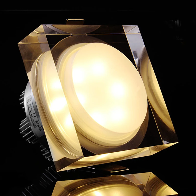 

Led Downlight Square 1w 3w 5w 7w LED Ceiling Recessed Light AC85-265V Cabinet Wall Spot Down light Crystal Ceiling Lamp for Home