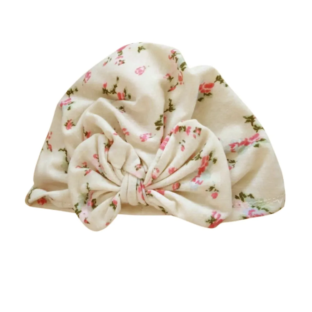 

LONSANT Hat Newborn Baby Girls Boys Hat Cute Toddler Kids flower print Wrap Head cap Baby Turban Cotton Hat Winter Warm Cap