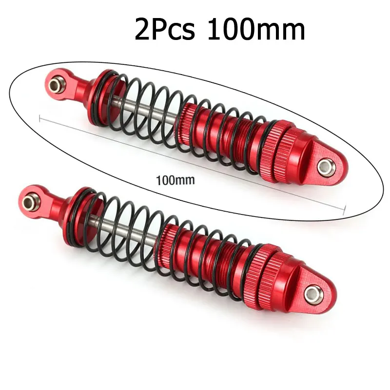 4 шт. 100 мм 110 мм амортизатор подвески для 1/10 1/12 RC автомобиль гусеничный Traxxas HSP Redcat RC4WD Tamiya Axial SCX10 D90 - Цвет: 2Pcs 100mm Red