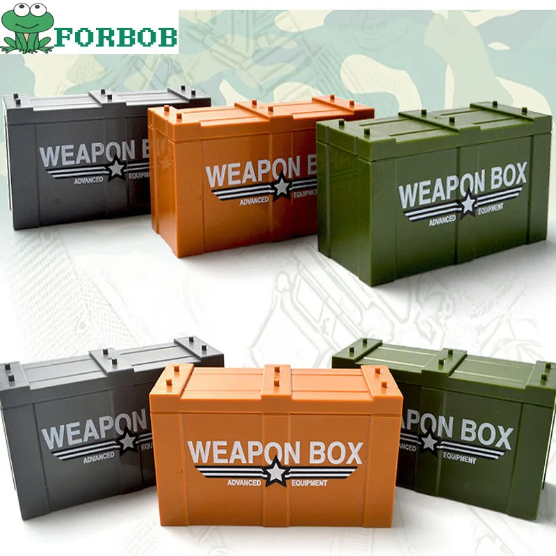 

3pcs/lot Model Building Accessories Military Weapon Box Set Compatible legoings Model Building blocks military weapon box toys