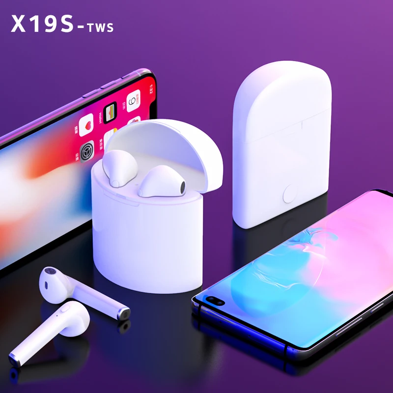 

Mini X19S Wireless Earphone Bluetooth 5.0 Twins TWS Earbuds Window Popup Sports Stereo Earpiece 350mAh Charging Smart Headset