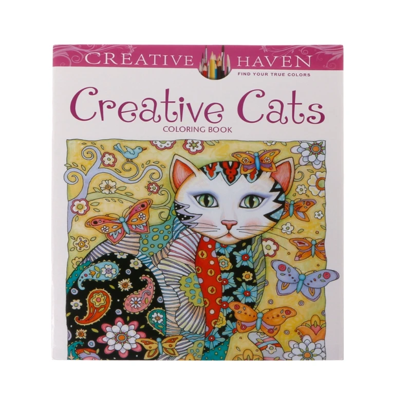 24 Pages Creative Cat Coloring Book Kill Time Painting Drawing Book For Children Coloring Book