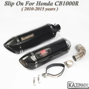 

Motorcycle Exhaust Slip On For Honda CB1000R 2010-2015 Modified Motorbike Middle Link Pipe Carbon Fiber Laser Muffler DB Killer