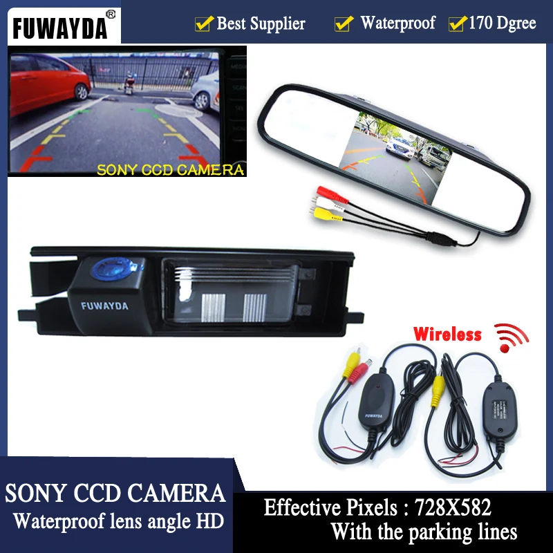 

FUWAYDA HD SONY CCD car camera Night Vision parking with 4.3 Inch TFT LCD Auto Car RearView Mirror Monitor FOR TOYOTA RAV4 RAV-4