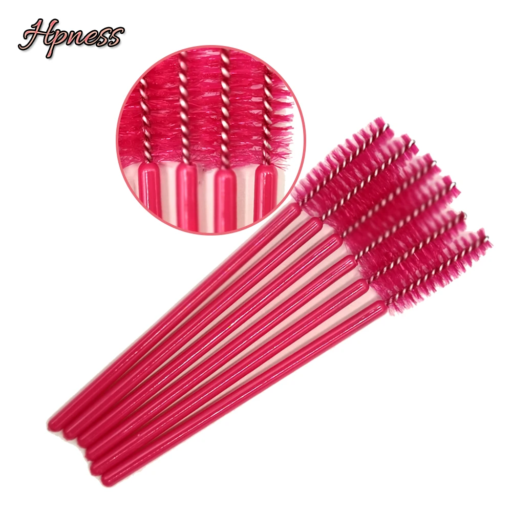 

Mascara Wands Brushes Applicator Disposable Makeup Brushes Eyelashes Extension Tools Red Handle Red Brush HPNESS