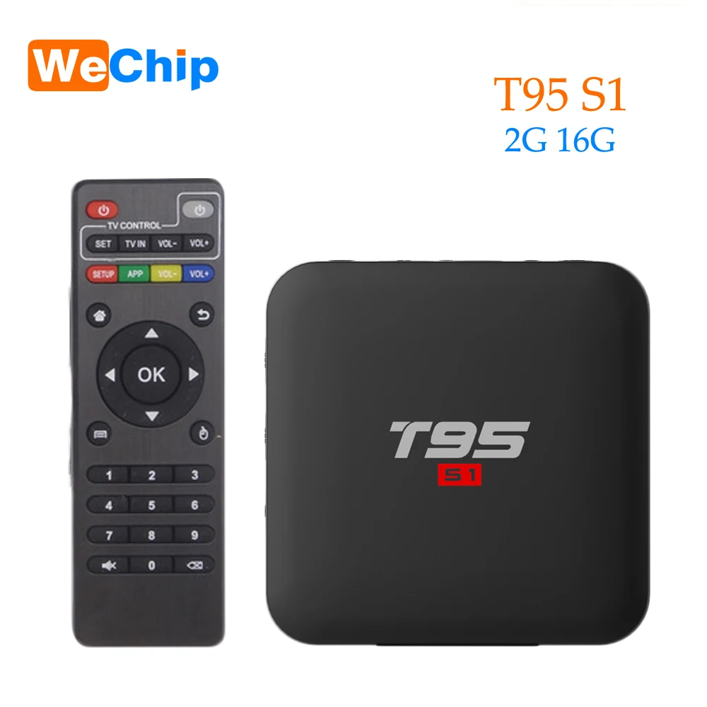 ТВ Приставка Smart Android 7 1 2 Гб 16 H.264 HD медиаплеер T95 S1 4G Wifi беспроводной Amlogic S905W