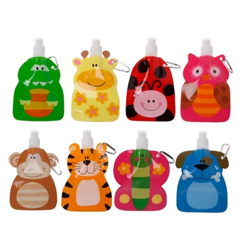 

BABY Solid Feeding Dishes 360ml Eco Friendly Foldable Cartoon Water Bag Drinkware Travel Drink Bottle Safe for Kids Children