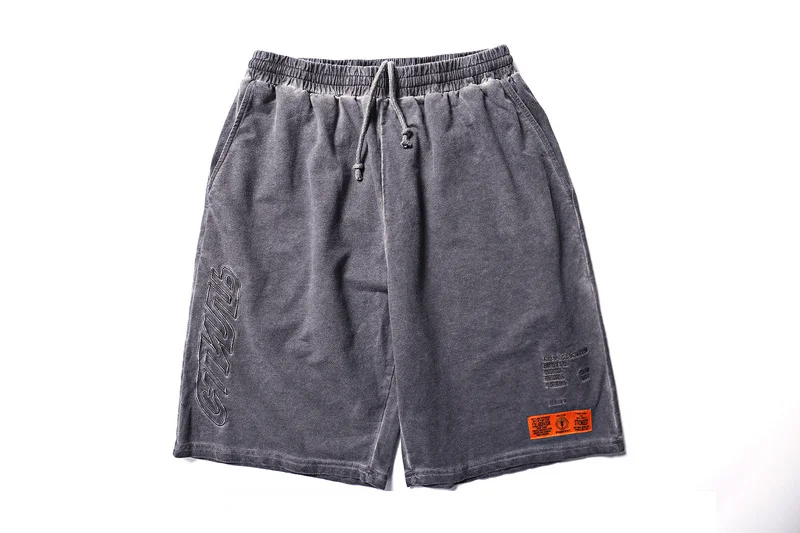 

2019 Summer Heron Preston Logo Embroidery Women Men Cotton Shorts Joggers Hiphop Streetwear Men Casual Beach Shorts