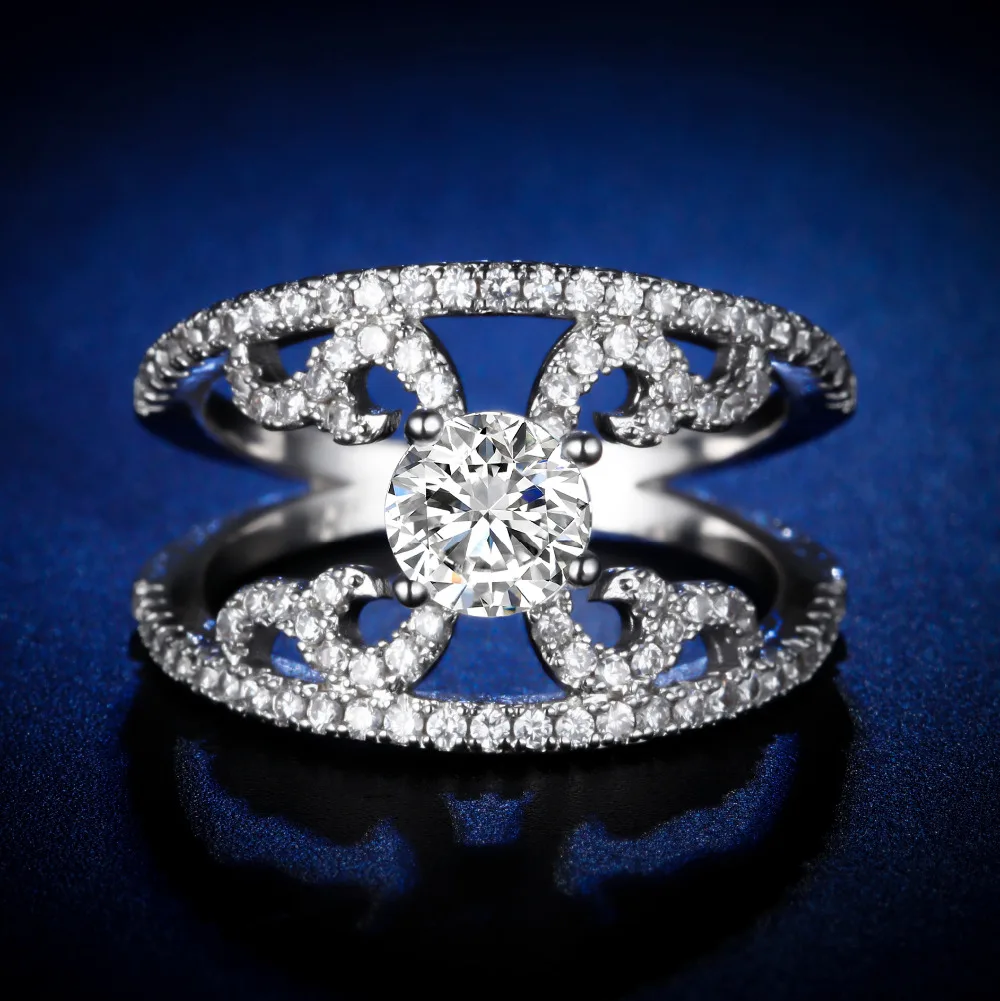 

Original Design Handmade cz unique style top quality round cut Ring Cubic Zirconia Hot Ins sterling silver 925