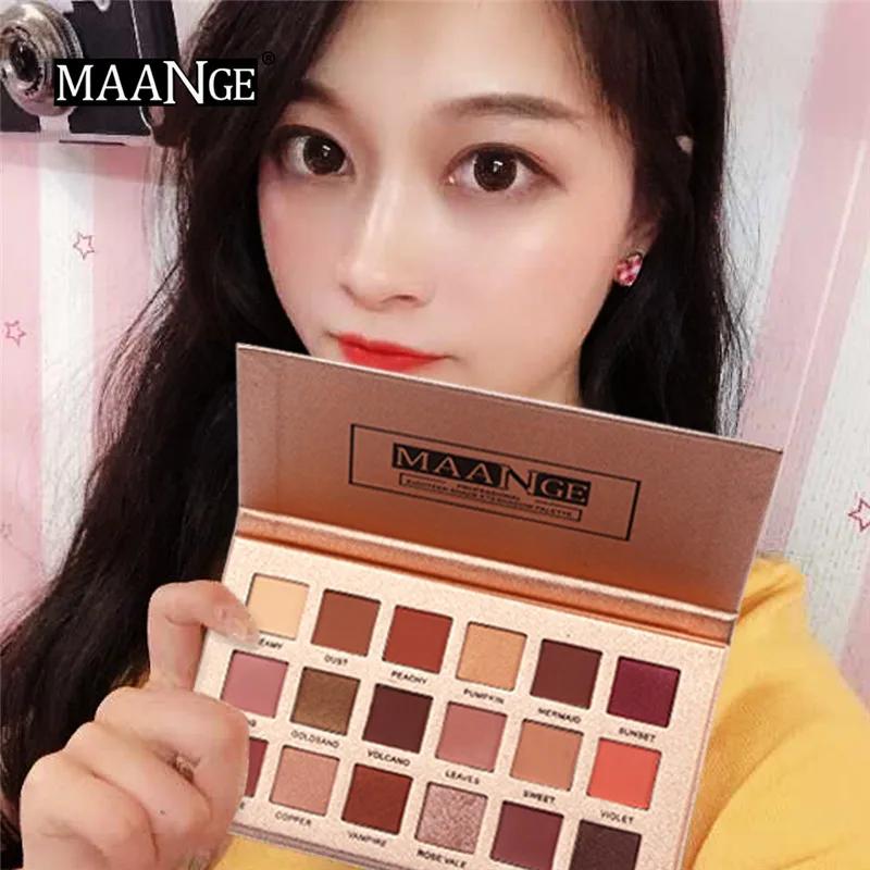 

MAANGE 18 Color Glitter Matt Eye Shadow Powder Waterproof Eyeshadow Palette Shimmer Eye Pigments Make up Cosmetics