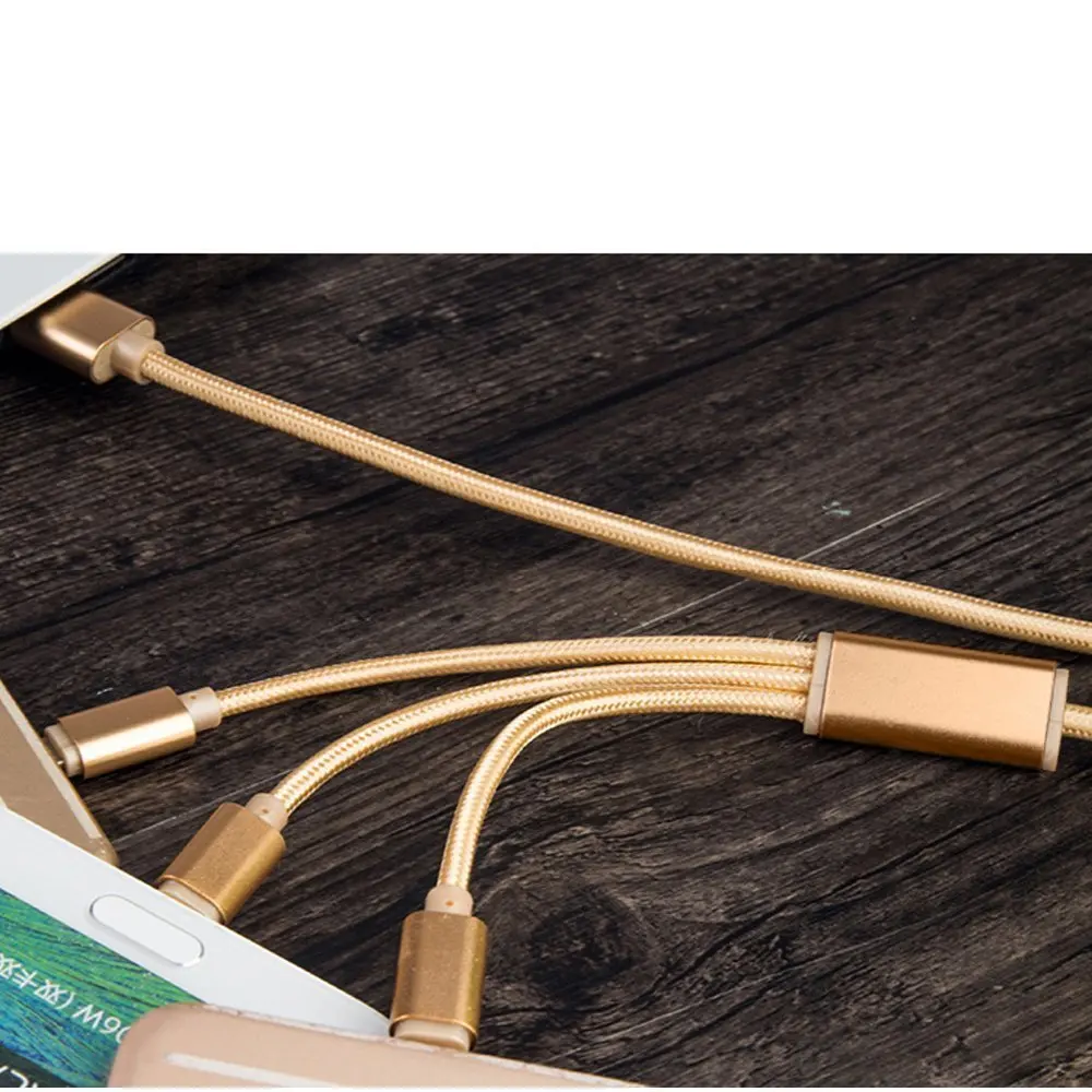 Новый дизайн 100 см 3 в 1 premium оплетка Кабель USB для iPhone 6/5/iPad и Samsung Android зарядки|samsung