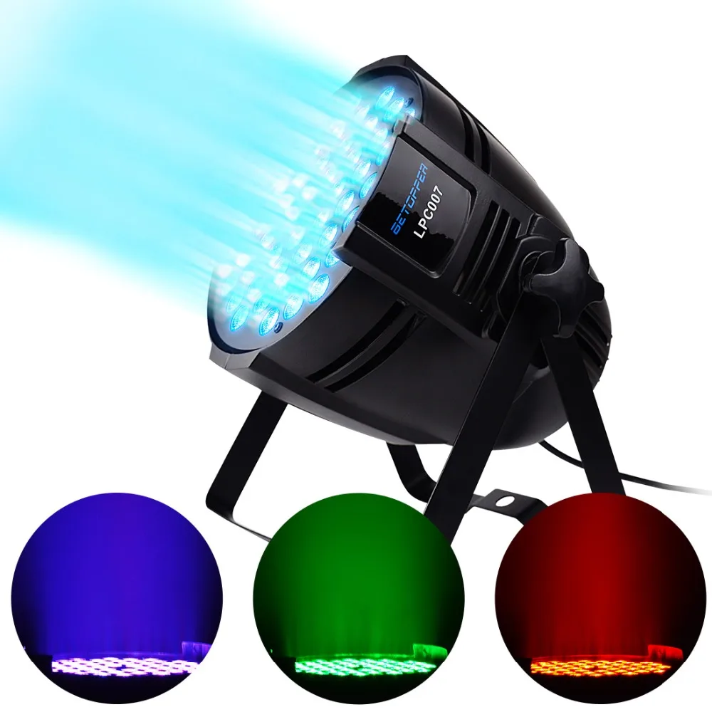 

BETOPPER Bigdipper 54x3W RGB Stage Par Light LED DMX-512 DJ Lighting Effect Disco LED Projector Lights for Paryty,Wedding etc.
