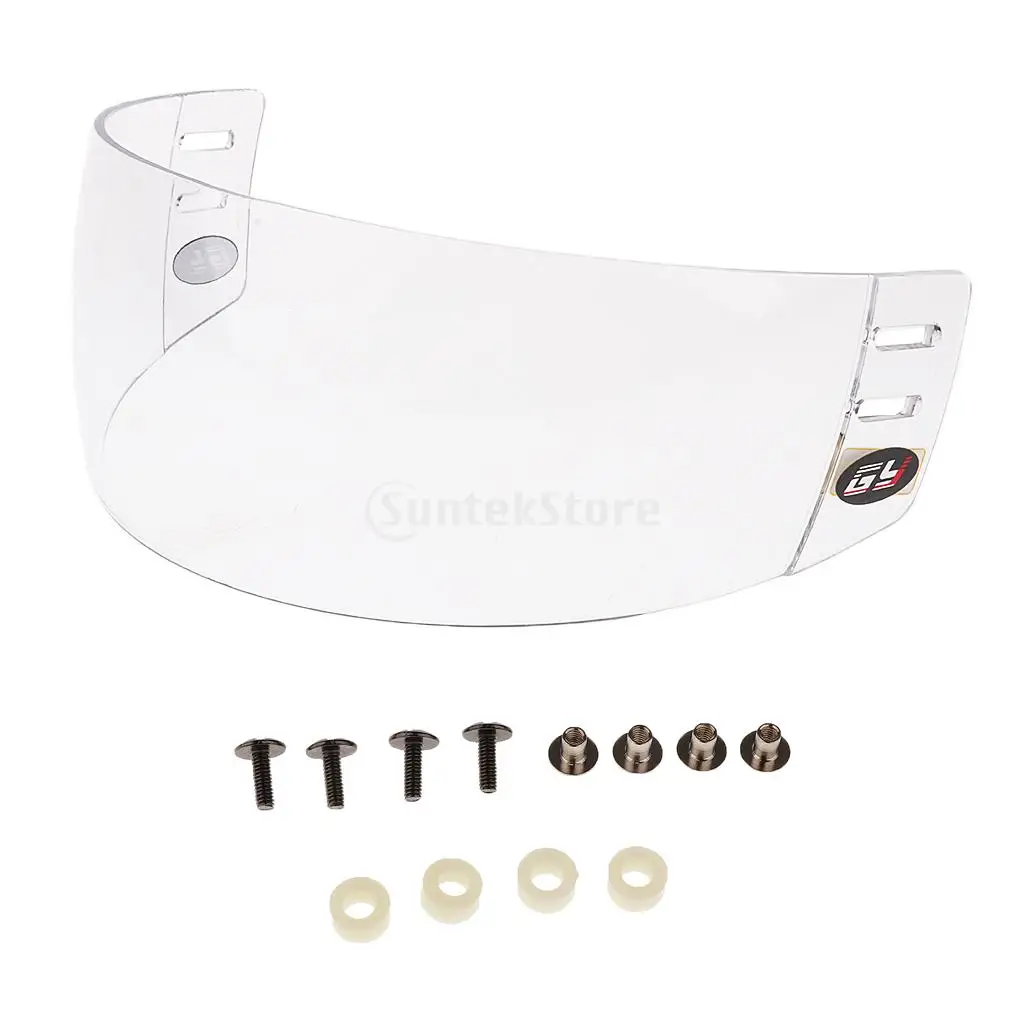 CE Approved Anti-fog Anti-scratch Ice Hockey Visor Shield with Mounting Hardware Plus Dustproof Helmet Equipment Storage Bag