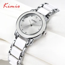 Kimio 2017 Dames de Marque Imitation Céramique Montre De Luxe Or Bracelet Montres avec Fine Alliage Strap Femmes Robe Montre Cadeau Boîte
