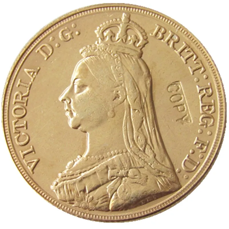 

1887 Queen Victoria Gold Double Sovereign Two Pounds Gold Plated Copy Coin