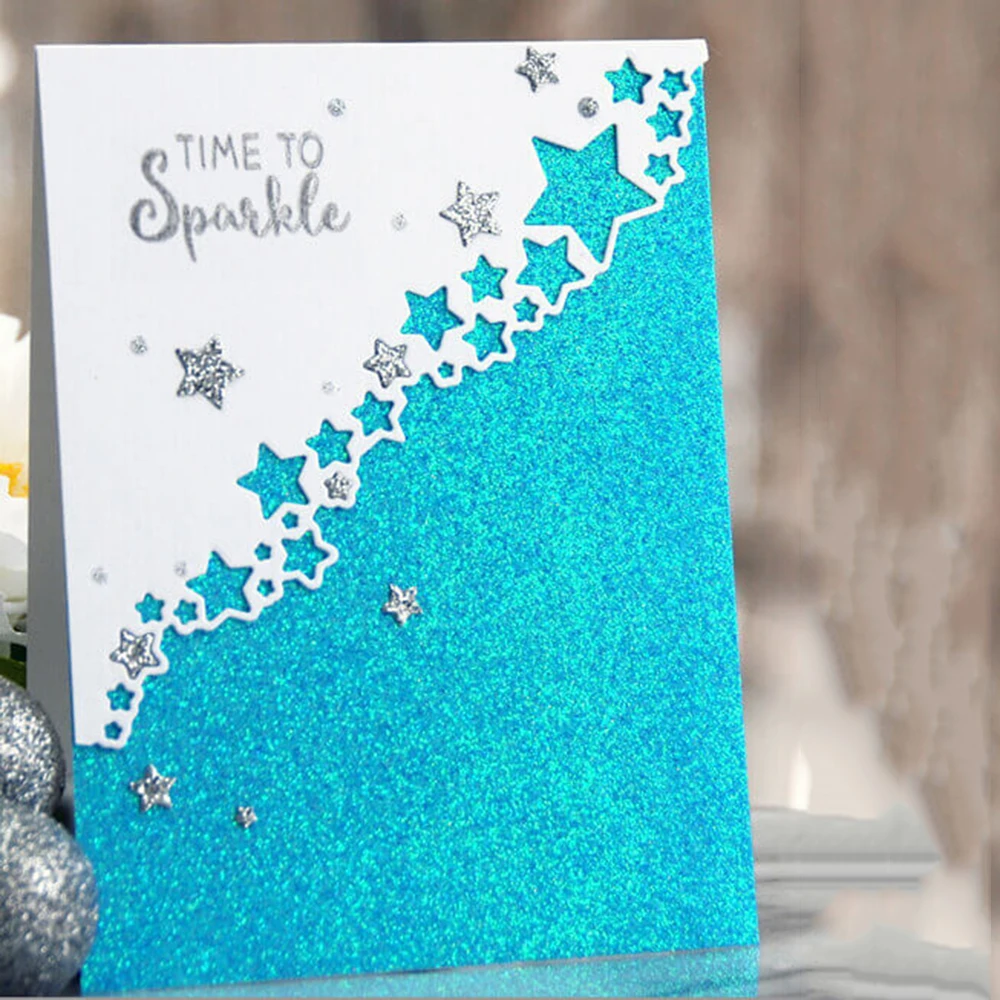 

Stars Edges Borders Stamp and Dies stitched Metal Cutting Dies Stencil Scrapbook Album Embossing For Gift Card Decor Crafts