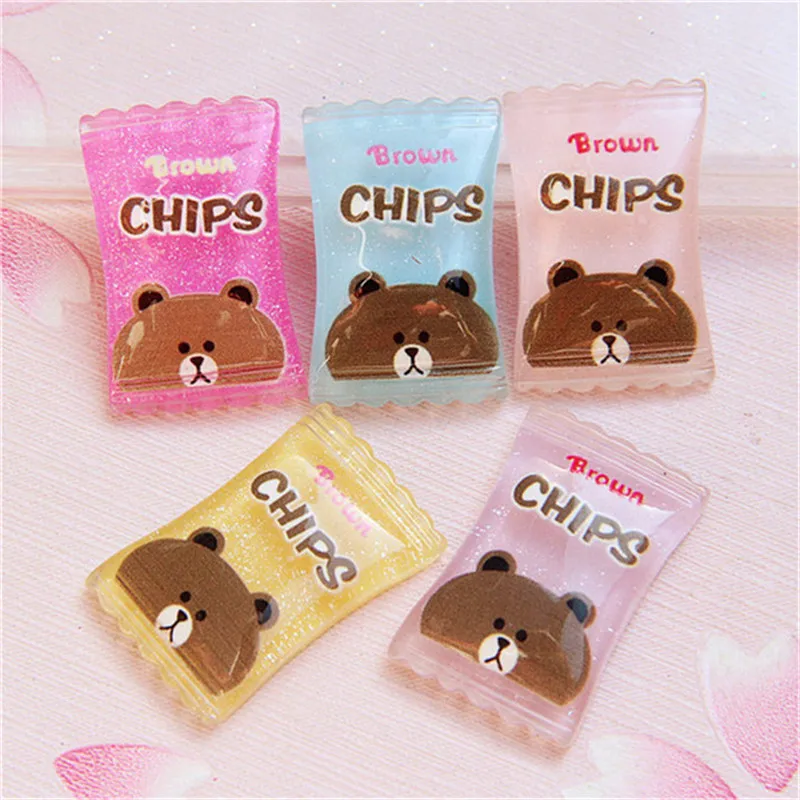 

30pcs Resin Flatback Candy Cabochon Simulation Food Miniature Art Sweet Accessories DIY Craft Home Decoration 18x28mm