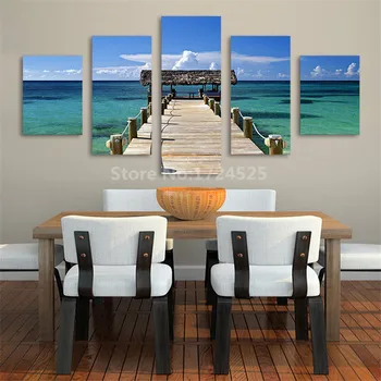 

2017 New Arrival Direct Selling Modern Paintings Cuadros Decoracion 5pcs Home Decor Wall Art Caribbean Picture Print From Photo
