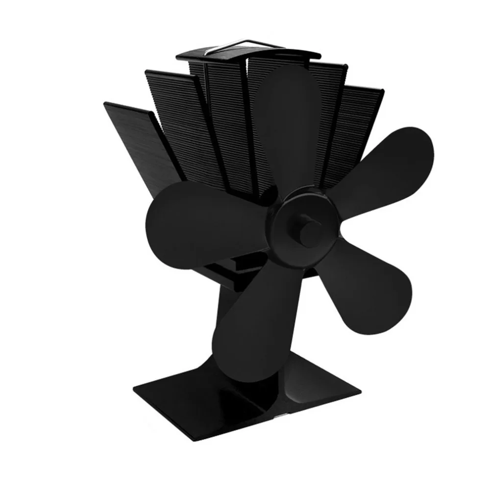 5 лопастей Тепловая плита вентилятор домашний бесшумный Тепловая плита вентилятор ультра Тихая деревянная плита вентилятор камин