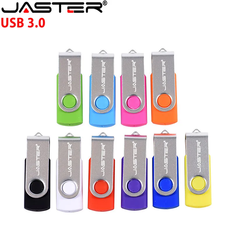 

JASTER Metal USB3.0 Memory Stick Photography Stick 8GB 16GB 32GB 64GB 128GB Rotating Clip USB Flash Drive for Wedding Gift