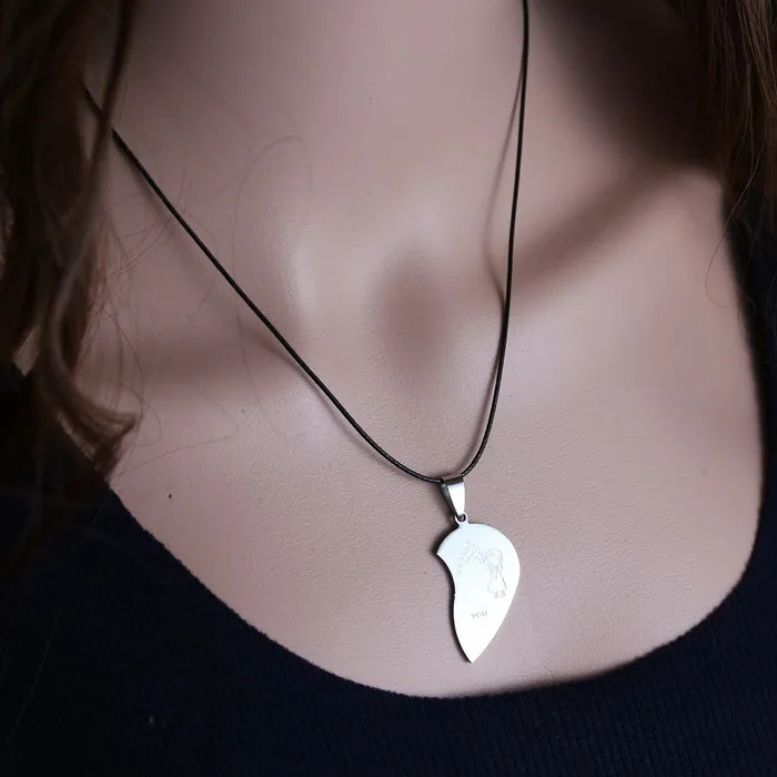 Collana Cuore Corda Oro, Ciondolo Amanti, Gioielli D'Amore In