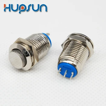 

10pc waterproof 0.5a 12mm high end 1NC 1NO 3PIN lock self-latching locking push button switch normally closed push button switch