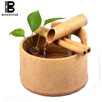 

110/220V Ceramic Feng Shui Water Fountain Office Kung Fu Tea Set Fish Tanks Vase Desktop Art Decoration Crafts for Birthday Gift