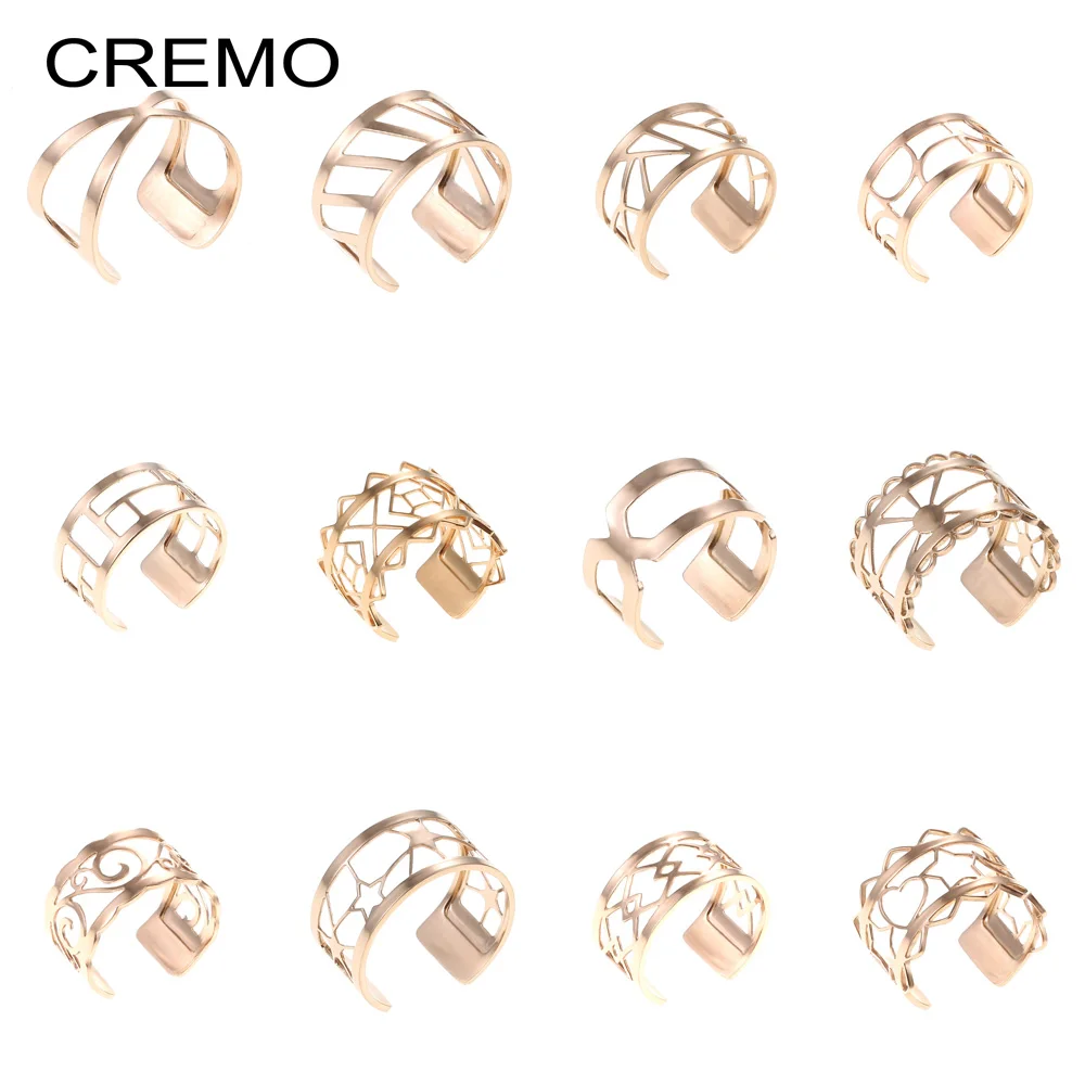 

Cremo New Trendy Resizable finger Stainless Steel Ring Style Rose Gold Leather Anniversary Ring Jewelry Gift for Her