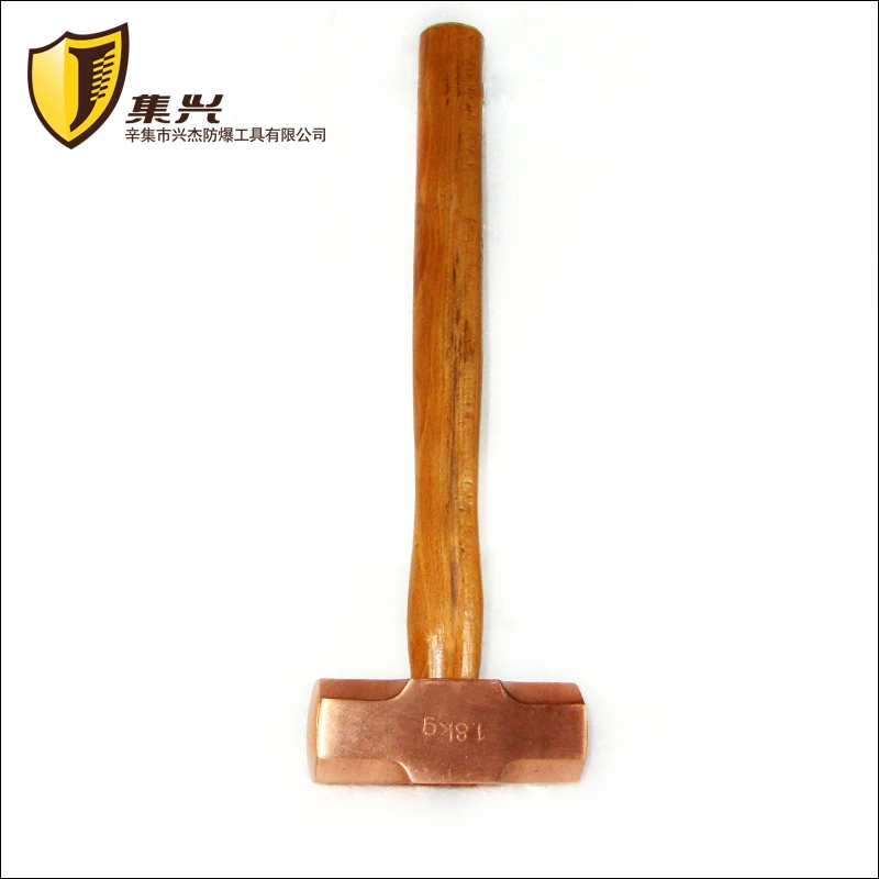

3.6kg/8 lb,Red Copper octagonal hammer with wooden handle ,Sledge Hammer Explosion-proof hammer