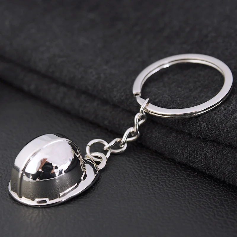 

new arrival safety cap helmet metal key chain keychain key ring key finder drop shipping