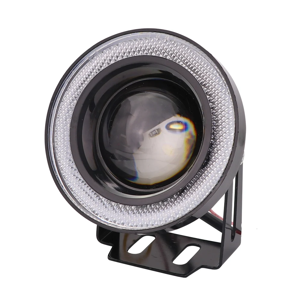 Carsty 2 шт. Универсальный водонепроницаемый светодиодный противотуманный светильник с объективом Halo ангельские глазки кольца COB RGB белый 12 В для автомобиля внедорожник внедорожный противотуманный фонарь