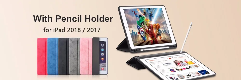 Для iPad чехол мягкий силиконовый задний держатель для iPad карандаш Trifold стенд умный чехол для iPad 9,7 чехол A1893 A1954