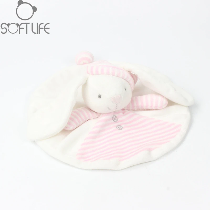25CM Baby Plush Toy Pink Hat Bear Scarf Handkerchief Appease Towel Rattles Crap Doll Sleep Comfort Doll For Calm Educational Toy (11)