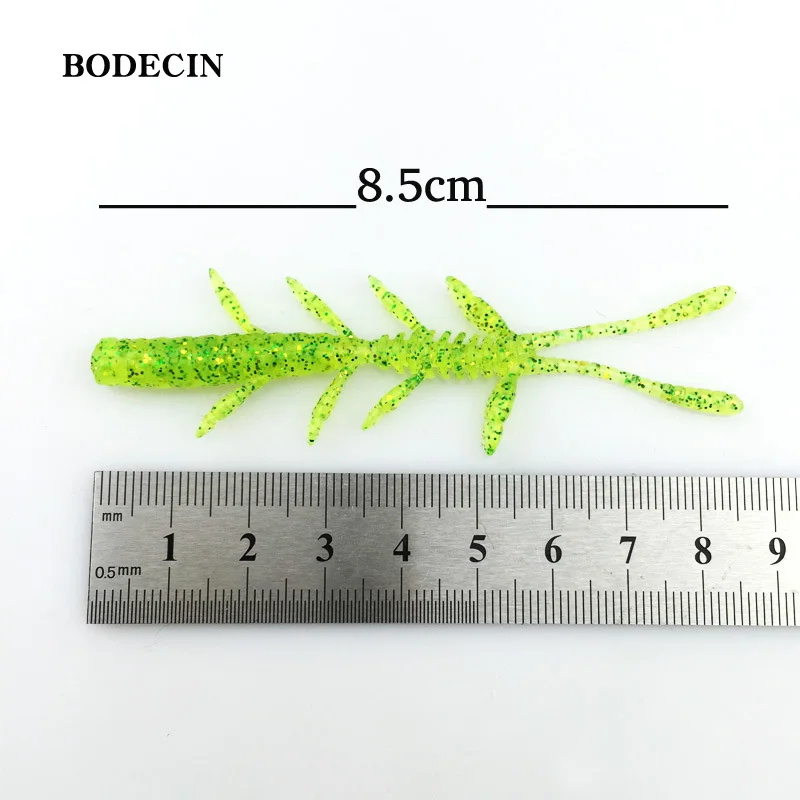 8pcs Fishing Lure Soft Silicone Worm Carp Artificial Baits 8.5cm 2g Black Fish Lures smell Simulation Sea Fake Swim Bait Bass (1)