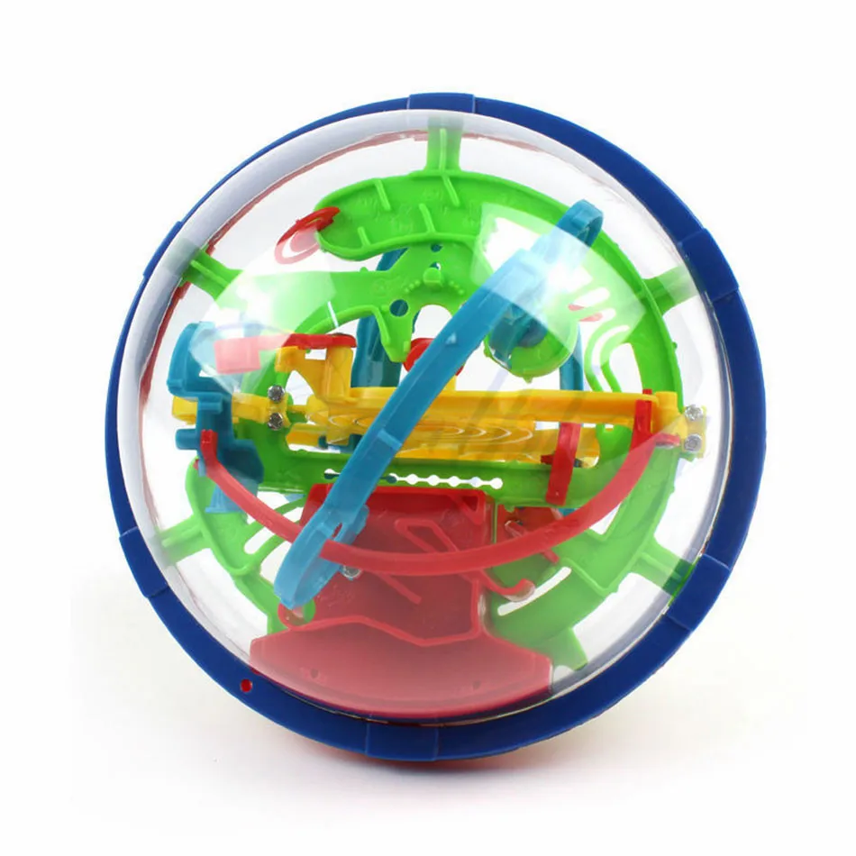 100 шаг 3D головоломки мяч Магия интеллект шар лабиринт Сфера Глобус игрушки сложных барьеров игры Баланс Обучение мозг тестер