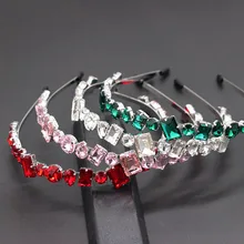 Новая мода простые геометрические многоцветные повязки на голову Стразы геометрические минималистичные повязки на голову в стиле барокко 860