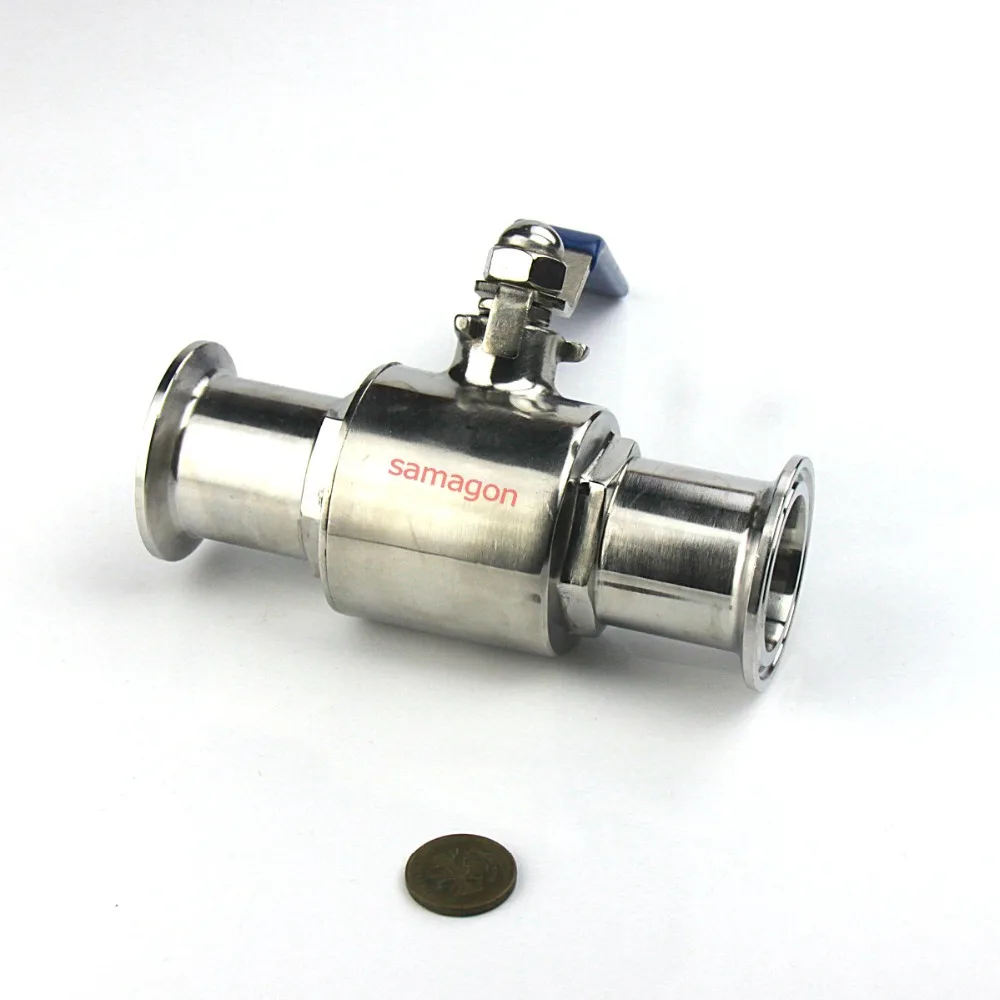 

Sanitary Ball Valve Tri Clamp Ferrule 1" 25 1.5" 2" 304 SS