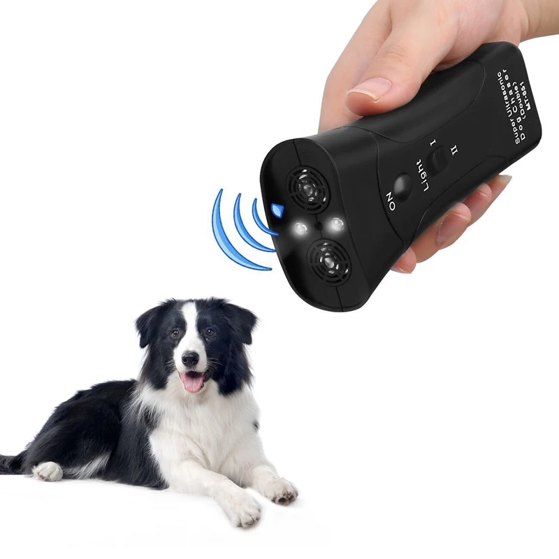 Ультразвуковое устройство для обучения собак против коры, тренировочный инструмент для собак, светодиодный фонарик для защиты собак, контрольный тренер, товары для домашних животных